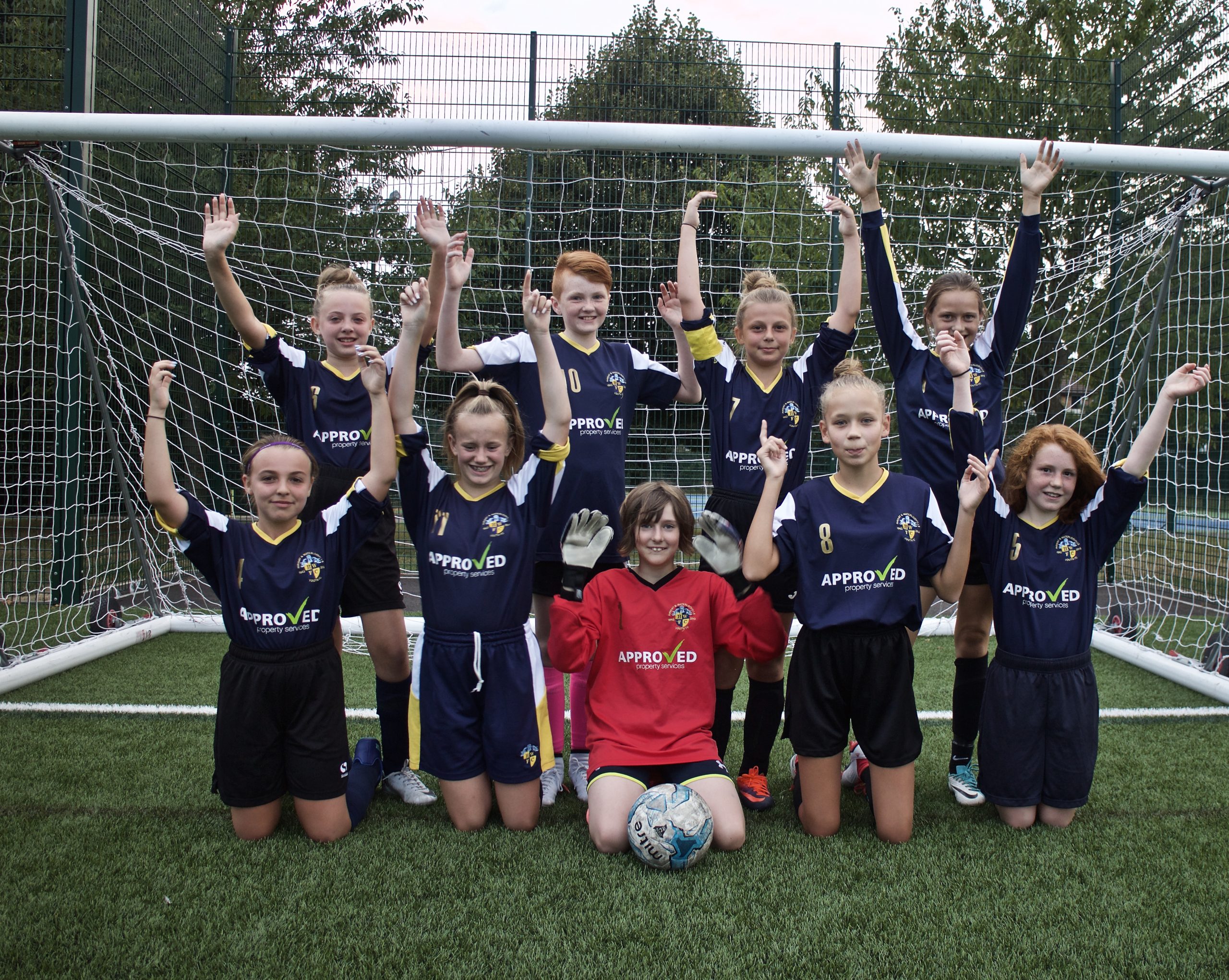 Havant & Waterlooville Girls U13s team photo after their very first friendly against Romsey Town