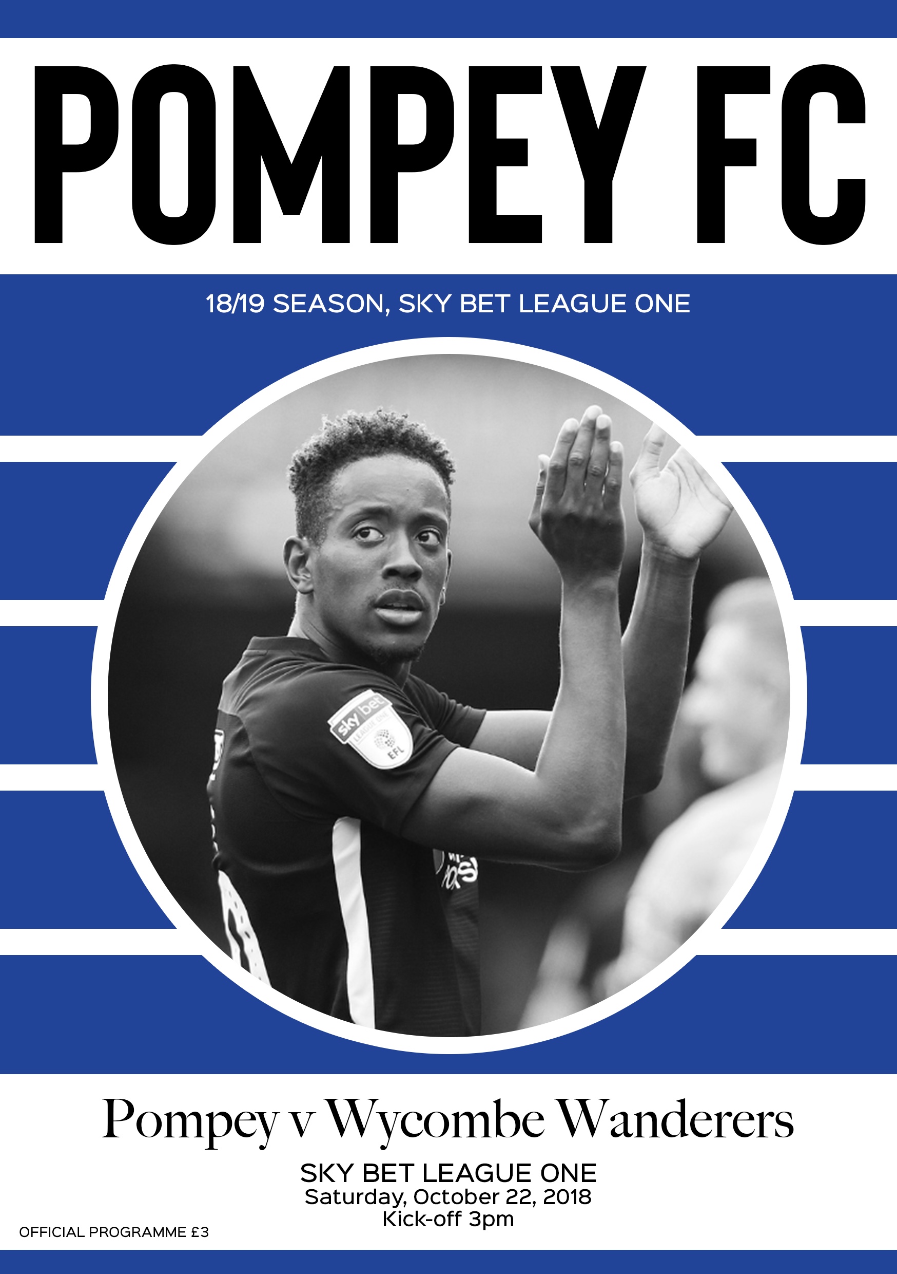 Modern Portsmouth FC Programme inspired by one for the 70's.