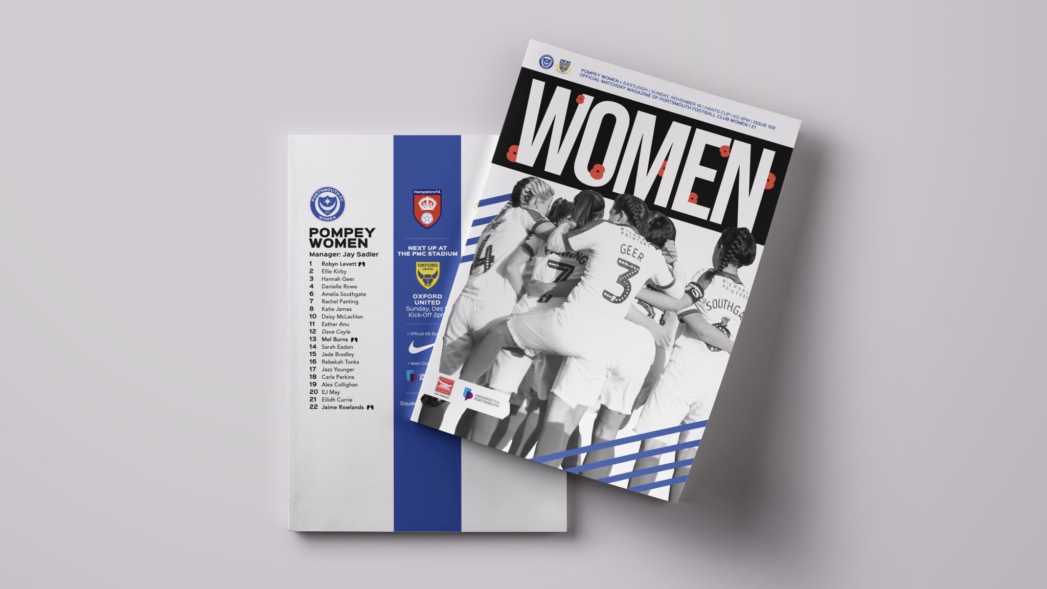 Portsmouth FC Women's programme cover.