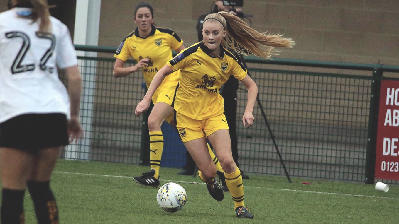 Oxford United's Evie Gane against Cambridge in the FA Cup