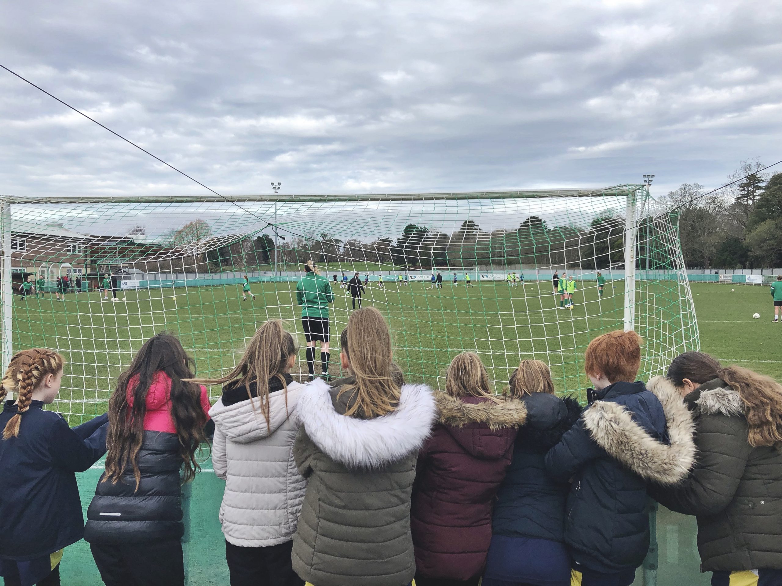 Havant & Waterlooville Girls watch as Chichester City prepare to take on Coventry United.