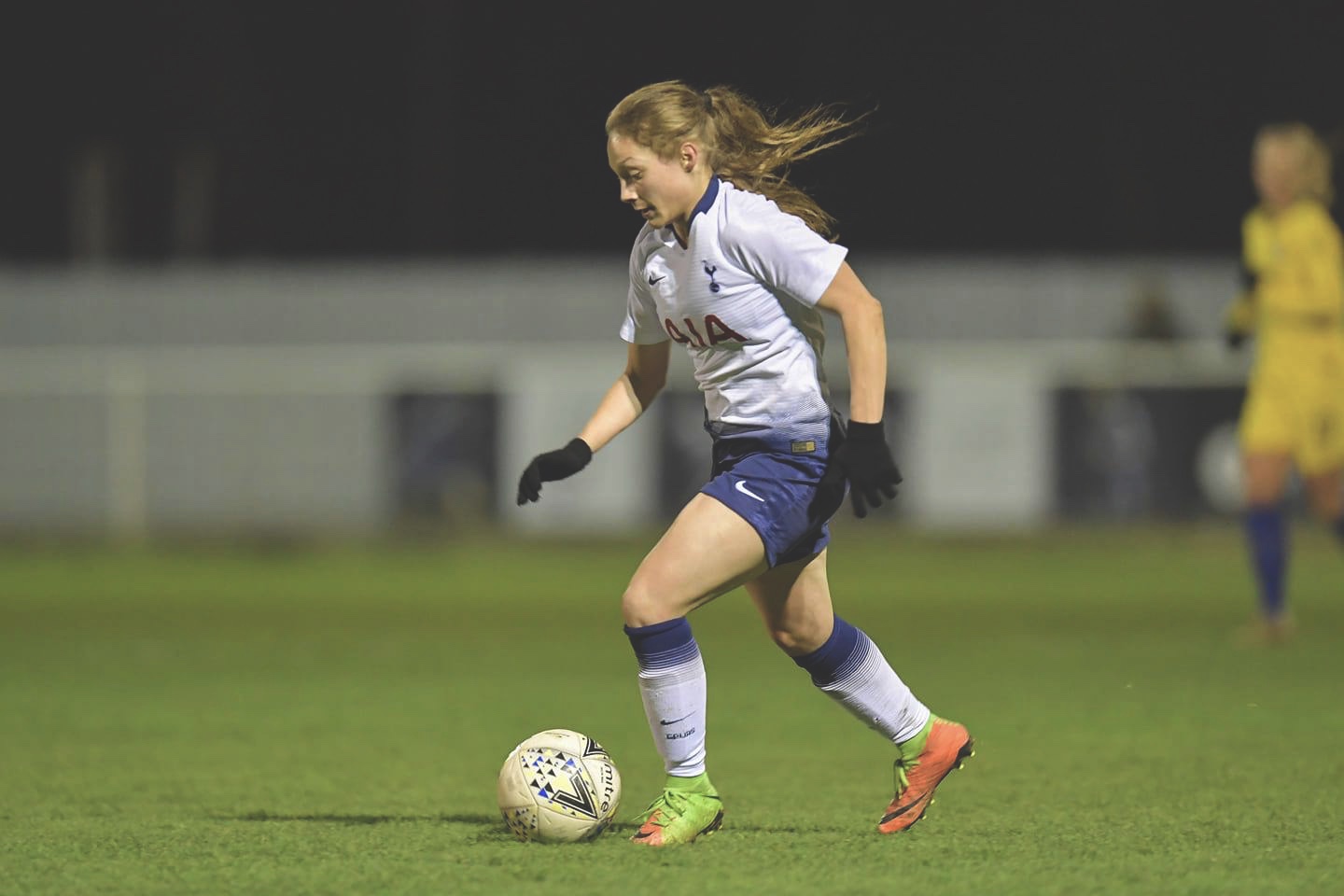 Angela Addison in action for Spurs. Photo from @THLFCofficial